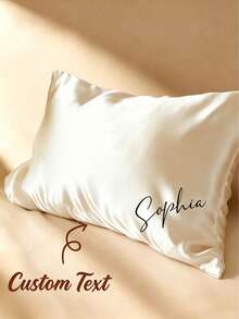 Personalized Embroidered Satin Pillowcases With Customizable Names, Incredibly Soft And Cool To The Touch, They Make An Ideal - Multicolor - View 2