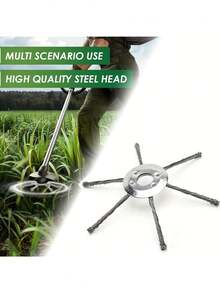 9-Inch Heavy Duty Steel Brush Cutter Blade - Rotary Brush Trimmer Attachment For Grass, Weeds And Moss Removal, Compatible With Brush Cutter, Lawn Mower, Driveway And Pathway Edging (Gas Powered) - Blade Consumable - A - View 8
