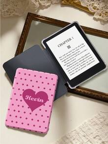 客製化波點愛心與姓名 Kindle 保護殼，創意圖案保護殼，相容於 Kindle 第 11 代 2022、Kindle Paperwhite 6、Kindle Paperwhite 第 12 代 2024，自動喚醒/睡眠功能，優質舒適材質，磁吸防震設計，理想的 Kindle 配件，適合學生、朋友、姊妹與女孩的生日與節日禮物 - 彩色 - 查看 5