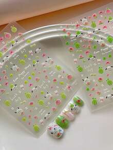 3D Watermelon Puppy Nail Art Stickers, Fruit Cartoon Nail Decorations For Summer - 彩色 - 查看 6