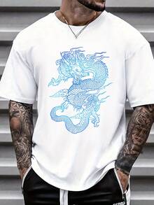 Camiseta Casual de Cuello Redondo para Hombres Talla Grande, Capa Base Versátil de Verano, TALLA PLUS - Color azul marino - Ver 7