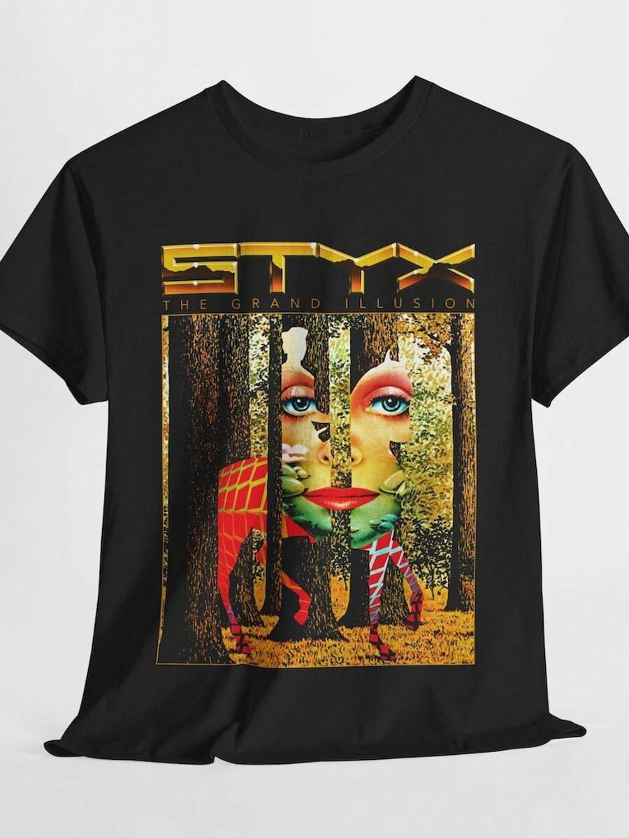 Styx Vintage Concert Tee: Retro Music Graphic-Shirt - Negro - Ver 1