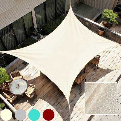 1 tấm bạt che nắng chống thấm nước, chắn 95% tia UV, chịu gió, bền chắc, làm bằng polyester, nhiều kích cỡ, thích hợp cho sân hiên, vườn, sân sau, ngoài trời.