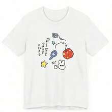 Primavera/Verano 2026 Nueva Camisa Casual Elegante |     Camisetas de manga corta para mujer con estampado de letras de dibujos animados, ideales para el verano, camisetas gráficas occidentales, ropa para hombre, camisas para hombre, camisetas gráficas, ropa de mujer, tops de verano, ropa de verano, camisetas gráficas - alta calidad. - Blanco - Ver 6