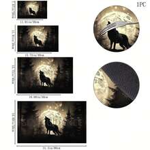 1pc Wolf Pattern Printed Absorbent Dish Drying Mat, Dish Drying Mat, Espresso Machine Countertop Absorbent Mat, Sink Drain Mat, Soft Faucet Absorbent Mat, Sink Cup Mat, Kitchen Supplies, Bathroom Supplies - Multicolor - View 11