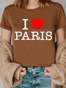 1 camiseta con estampado de París, recuerdo de vacaciones en París, 180g 100% algodón - Blanco - Ver 8