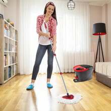 Spin Mop Replacement Mop Compatible With O Cedar 1 Tank System, 2 Microfiber Mop Heads Replacements, 58" Mop Replace Handle, 1 Scrub Brush Attachment And 1 Mop Base For Ocedar EasyWring Spin Mop - ColorA - 查看 9