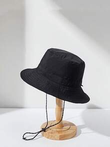 1pc Unisex Quick-Dry Sun Protection Bucket Hat, Solid Color Foldable Sun Hat, Suitable For Outdoor Activities, Sports Cycling, Travel, All Seasons[Windproof Rope Color Style Random]UV Protection Beach Hat, Holiday Gift, Back To School Season, Men's Hat - Multicolor - View 14