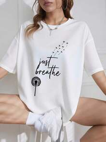 Sudadera Casual de Cuello Redondo para Mujer con Just Brea-1Pure-Cotton - Blanco 3 - Ver 3