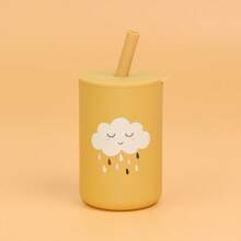 1pc Portable Kids Straw Cup, 180ml Capacity, Made Of Silicone Material, Printed With Cute Animal Patterns, Suitable For Baby Drinking, Leak-Proof Design, Multiple Colors And Patterns Available. - Multicolor - View 10