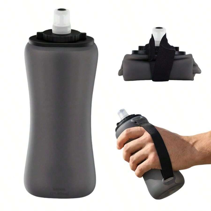 Collapsible Water Bottles , 2026 New Reusable Running Foldable Water Bottle, Leakproof Travel Water Bottle For Running, Hiking, Travel, Outdoors, Camping - màu đen - Xem 1