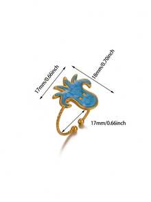 Nhẫn hình cua bằng thép không gỉ mạ vàng 18k kiểu Boho, họa tiết dầu nhỏ giọt, hình bạch tuộc có thể điều chỉnh kích thước, trang sức sinh vật biển, trang sức mùa hè chủ đề đại dương, phụ kiện thời trang đi biển, nghỉ dưỡng. - 1 - Xem 12