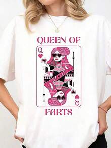 Camiseta de la Reina de los Pedos, Camiseta de Humor Divertido, Camiseta Emocionante, Camiseta de Meme Divertido, Camiseta para Mujer, Regalo para Ella - Blanco - Ver 5