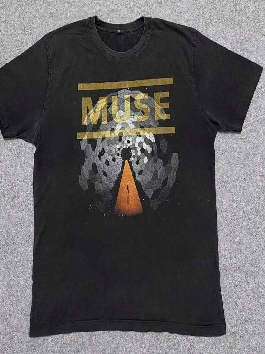 Camiseta de algodón de la banda Retro Muse, unisex, tallas de la S a la 5XL - Negro - Ver 1