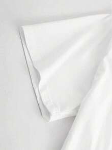 Camiseta tipo pullover con estampado de libros y letras, camiseta casual de manga corta y cuello redondo para otoño e invierno, ropa de mujer - Blanco - Ver 4