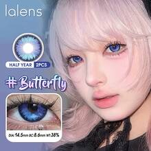 Lalens Sparkle - 冰晶花瓣蓝美瞳 - 1副装，带镜盒，放大效果，直径14.50mm，年抛型，适合小眼睛，用途广泛，适用于角色扮演、毕业典礼、生日、节日（夏季/秋季）、派对、海滩、旅行、露营、户外活动、校园生活和各种庆祝活动。完美打造精致眼妆、时尚造型、万圣节装扮，也是角色扮演的理想之选。 - Sparkle - Icy Petal Blue - 查看 6