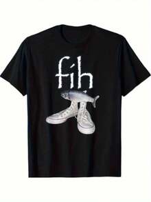 -FIH Humorous Fish T-Shirt For Men - Intentionally Misspelled, Funny Fish Graphic Tee, Casual Crew Neck Tee Ideal For Fishing, Everyday Wear And As A Gift Idea - Comfortable Black T-Shirt For Men With A Funny Design, Lightweight, Loose And Comfortable Summer Wear. - A the Picture How - View 6