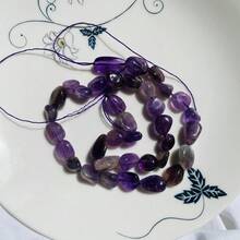 1件(30-40顆)天然寶石滾石水晶手鍊 透明石英不對稱彈力珠塊石英手鍊手鐲水晶手環 DIY用 - 彩色 - 查看 40