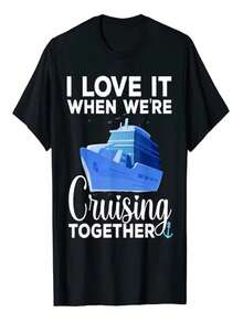 Camisetas divertidas con un estilo artístico genial de cruceros para hombres, mujeres, familias, parejas, entusiastas de los cruceros, amantes de los viajes, camisetas de vacaciones, ropa para actividades al aire libre. - Negro - Ver 1
