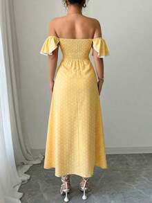 Women Midi Dresses - 黃色 - 查看 3