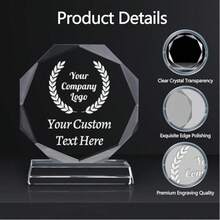 Customized Octagonal Trophy Photo Frame, Laser Engraved Or Printed Photo, Business Party Award Trophy, Desktop Decor, Honor Commemorative Gift - Color Printing - View 2