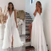 Vestido mujer  con encaje, escote barco, corte amplio, cintura alta, diseño favorecedor y estiloso - Blanco - Ver 8
