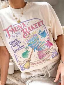 Panadería, camiseta de panadería de amor y magia, camiseta de manga corta de La Bella Durmiente, camiseta de hada madrina, camiseta familiar de parque temático - Multicolor 2 - Ver 5