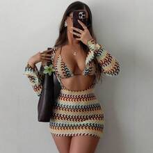 Vestido corto sexy de corte ajustado con hombros descubiertos, vestido para usar sobre bikini, vestido de playa para mujer, sin espalda. - Color de la imagen - Ver 2