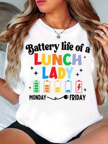 Camisetas de Almuerzo Estampadas, Camisetas de Equipo de Almuerzo, Camisetas de Grupo para Personal de Buffet - [Blanco] - Ver 6