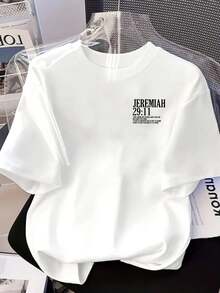 Short-Sleeved T-Shirt With Front And Back Print - Jeremiah 29:11, Bible Verse - Fashionable Printed T-Shirt For Women, Spring/Summer, Your Best Choice! Elegant Party Outfit, Stylish Ladies' T-Shirt, Blouses Suitable For Curvy Women, Prom Skirts, Casual Wear - 白色 - 查看 4