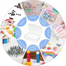 Transparent Plastic Jewelry & Earring Storage Boxes With Hinged Lids - Stackable Organizer Case For Rings, Earplugs, Beads, Trinkets - Portable Durable Containers (White/Transparent) - Compatible With Travel & Use - Clear - View 7