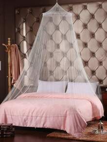 1pc White Household 4-Door Mosquito Net, Summer Anti-Mosquito Netting, Bedding For Double Bed - Ordinary Dome White - View 4