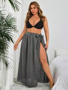 Cubrecuerpo informal con moño en talla grande para mujer, para verano y vacaciones en la playa - Multicolor - Ver 4