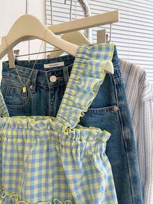 Blusa holgada sin mangas con volantes en el bajo, para mujer talla grande, de verano - Multicolor - Ver 7
