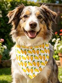 Mango Muster Hunde Bandana, Obst Haustier Schal, weiches Dreieck Lätzchen geeignet für kleine & mittlere Hunde, Obst Dreieck Kopftuch Schal, mit vernähten Kanten Dekoration, geeignet als Zubehör für Haustier Pflege - Verschiedenfarbig - Übersicht 8