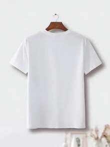 1 Women's Blouse, Beautiful Blouses For Women, Women's Clothing Sets, Ripped Bear 180G, Black And White Bear Grunge Print, High Quality Print, Round Neck, Basic Loose Fit, Breathable, Versatile, Machine Washable, Comfortable, Size S ~ 3XL, Ideal For Casual Daily Wear, Sports, Summer Essential. - 白色 - 查看 4