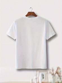 Customizable 100% Cotton T-Shirt With An Adorable Black Cat Design: Design With A Bow + Personalized Name, Create Your Own Unique Cuteness. Printed Design With A Custom Space For The "Name", Create Your Cute Festive Logo T-Shirt. Casual T-Shirt For Women And Young Ladies, Ideal For Mothers And Daughters. - 白色 - 查看 2