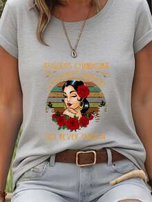 Camiseta de mujer: siempre una mujer fuerte, a veces una ruda, pero nunca una tonta - Top de jerga mexicana en español con diseño de cara femenina y sombrero, camisa suave, transpirable, casual, de cuello redondo y manga corta F1, ropa de mujer de tres colores - Blanco - Ver 5