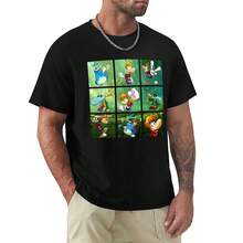 Rayman Character Print T-Shirt. Unisex T-Shirt Made Of Thick 220g Cotton, Soft And Breathable With Excellent Elasticity, Gentle On The Skin And Comfortable For All-Day Wear. Classic And Casual Design, Easy To Match, Ideal For Everyday Outings, Urban Style, Sports, Dates, And Casual Get-Togethers Year-Round. - 黑色 - 查看 1