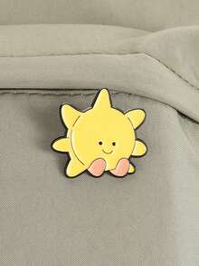 3pcs Cartoon Sun, Moon & Star Enamel Brooch, Fairytale Cute Anthropomorphic Sun, Moon & Star Design Fashion Accessory, Gift For Friends - Multicolor - View 7
