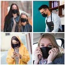 50pcs, Boxed, Disposable Folding Mask, Available In All Seasons, Four Colors, Soft Skin, 3-Layer Mask-Ideal For Family, School, Office And Outdoor! - Black - View 6