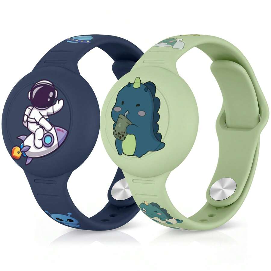 Children's Wristband Compatible With Apple AirTag, Hidden Silicone Protective Case For AirTag GPS Tracker, Adjustable Anti-Lost Watch Band For Boys And Girls
