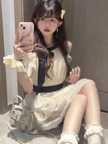 Women Midi Dresses - White - View 3