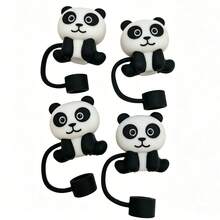 10mm Panda Straw Dust Cap, Cup Straw Dust Cover, Cup Decoration Accessory - Multicolor - View 1