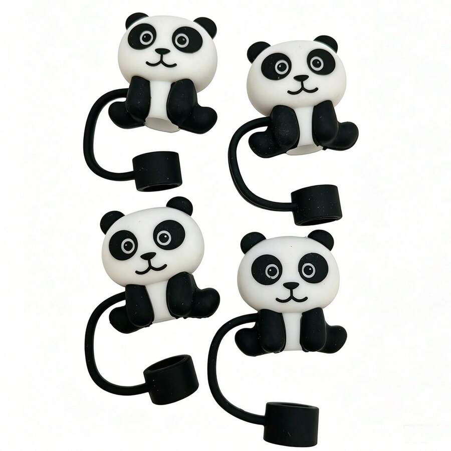 10mm Panda Straw Dust Cap, Cup Straw Dust Cover, Cup Decoration Accessory - Multicolor - View 1