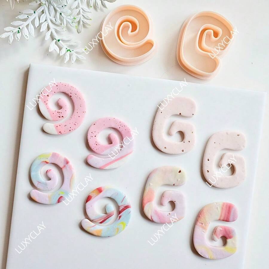 Organic Swirl Shape Jewelry Making Kit, Hollow Spiral Pattern Polymer Clay Cutters For Pendants Jewelry Making - Beige - View 1