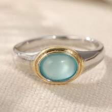 Unique Retro Oval Ring, Minimalist Versatile Unisex, Suitable For Daily Wear In Multiple Occasions - Silver - View 7