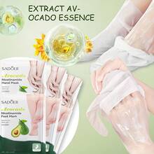 12pcs Avocado Extract Hand & Foot Care Mask, Formulated With Plant Extracts, Lightweight Texture, Rapid Absorption - 12 Pieces - View 4
