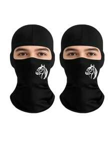 1pc/2pcs Unisex Solid Color & Printed Balaclava Ski Mask, Suitable For Daily Outings And Outdoor Activities - Multicolor - View 7