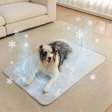 1件装可水洗防滑夏季宠物冰丝自冷却垫，透气犬猫室内外通用降温垫，适合中大型犬 - 灰色 - 查看 7